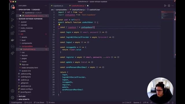 Vue 3 Quasar Supabase - 02 Criando o Composable смотреть онлайн