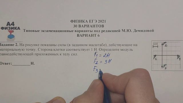 Задание 2. Вариант 6. Физика ЕГЭ 2021. Типовые экзаменационные варианты М.Ю. Демидовой. Разбор.ФИПИ смотреть онлайн