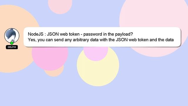 NodeJS : JSON web token - password in the payload? смотреть онлайн
