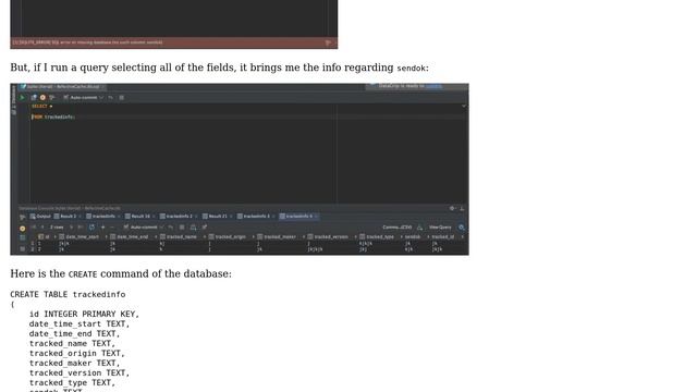 Databases: SQLite - No such column when column exists смотреть онлайн
