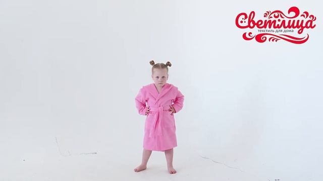 Детский махровый халат с капюшоном Премиум Россия (Розовый) - Светлица смотреть онлайн