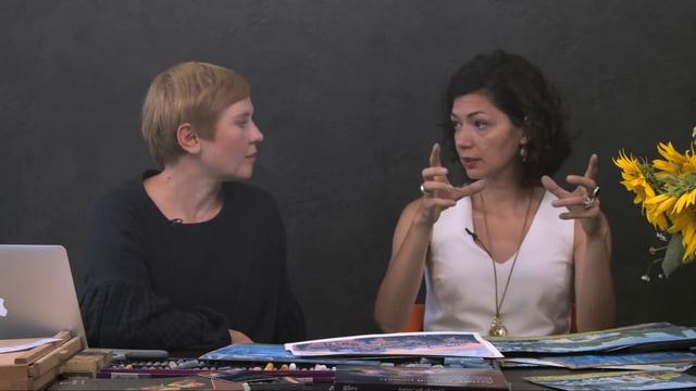 Рисуем подсолнухи с художником Ольгой Гусевой. Масляная пастель для начинающих. смотреть онлайн