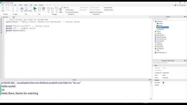 Variables - (Ep 2) Lua Scripting Tutorial for Roblox Game Dev смотреть онлайн
