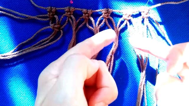 Узор "Сетка" из квадратных узлов. Техника макраме / Macrame pattern смотреть онлайн