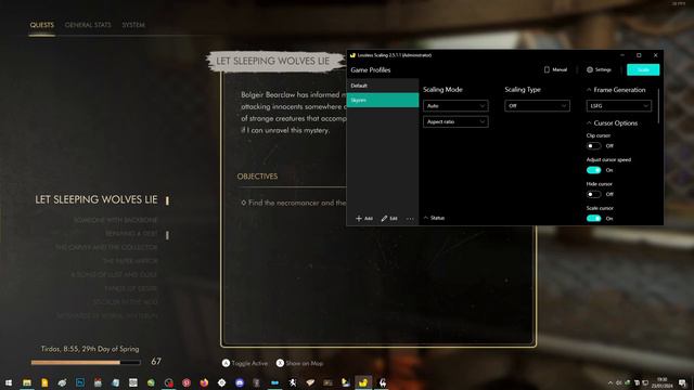 Skyrim SE Lossless Scaling Frame-gen | Whiterun Test | Personalized Nolvus