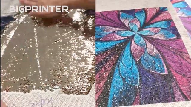 Печать на пайетках при помощи BIGPRINTER UV смотреть онлайн