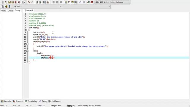 C programming implementation of Bisection Method смотреть онлайн