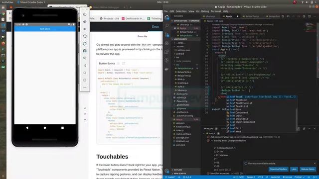 Tutorial React Native - 09 Button Event onPress di React Native смотреть онлайн