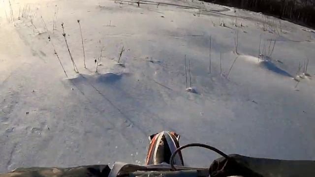 на сноубайке Yamaha Yz450 C гусянкой Backcountry