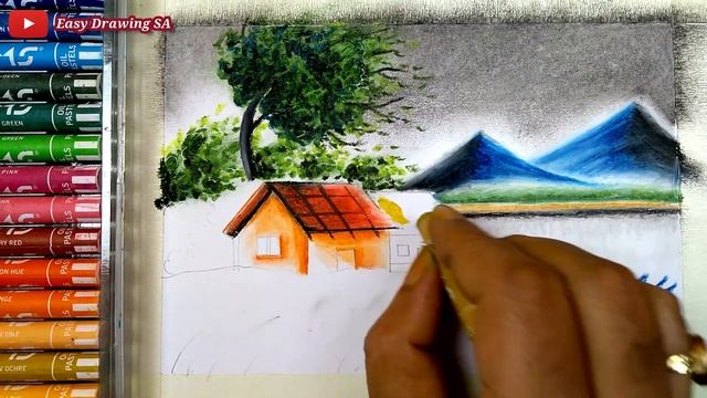 rainy day drawing/rainy season drawing/monsoon season drawing/mountain rainy day scenery drawing. смотреть онлайн