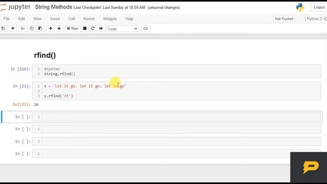 Python String - rfind() смотреть онлайн