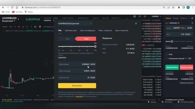 Калькулятор ФЬЮЧЕРСОВ на Бинанс. Расчет цены ликвидации, PNL, ROE смотреть онлайн