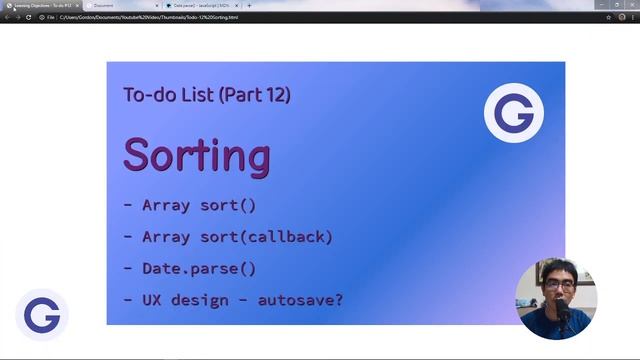 To-do List #12 Sorting - Learning vanilla JavaScript via mini-projects смотреть онлайн