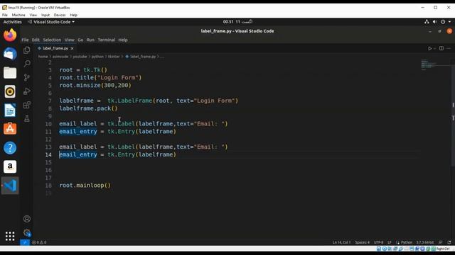 Login form with Labelframe Tkinter Python смотреть онлайн