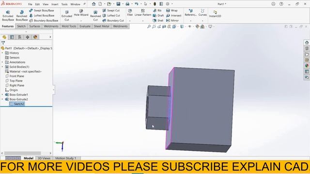 SOLIDWORKS DERIVED SKETCH FEATURE TUTORIAL | EXPLAINCAD | EXPLAIN CAD | SOLIDWORKS | 3D CAD | смотреть онлайн