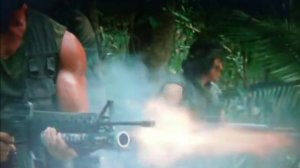 Стрельба из пулемёта в фильме Хищник)))