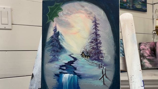 How To Paint “Seasons Greetings” acrylic step by step painting tutorial смотреть онлайн