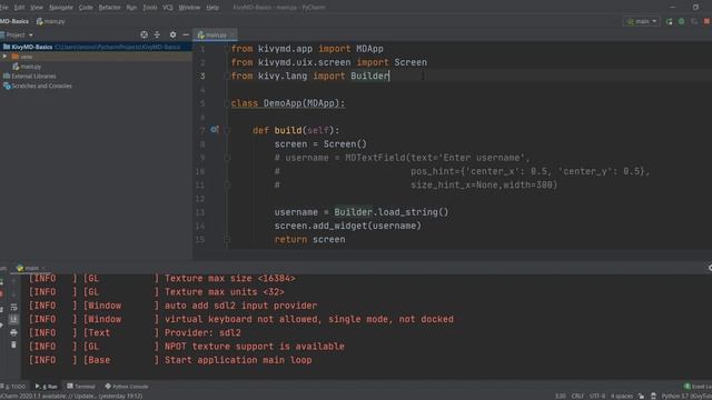 Kivy Tutorial 5 - User Input with Text Field | KivyMD смотреть онлайн