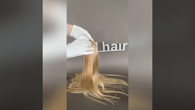 Волосы на заколках 7 прядей 105 грамм цвет 18 ( светло-русый)