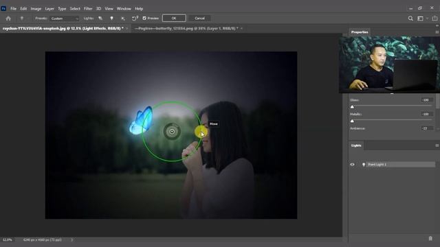 Butterfly Glow Effect Photoshop смотреть онлайн