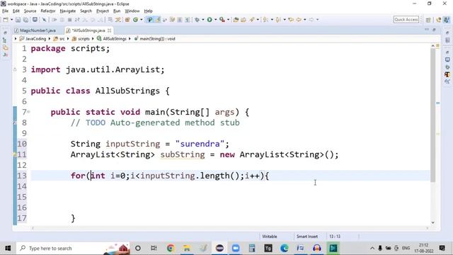 Print All Substrings of a given String | Java Program to print all substrings for a String смотреть онлайн