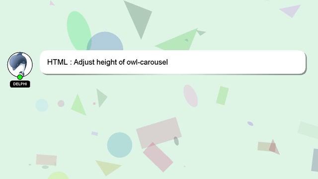 HTML : Adjust height of owl-carousel смотреть онлайн