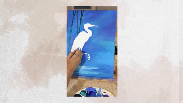 Paint with Victoria - Egret Painting Lesson - Part 1 смотреть онлайн