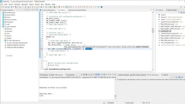 Resolving UART Polling issues with STM32 UART Interrupt | STM32 Example | Episode 12 смотреть онлайн