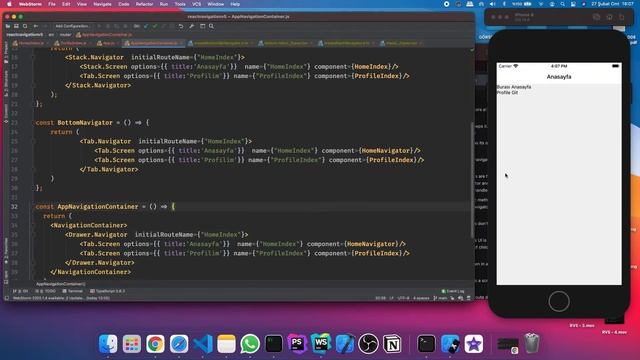 React Native Navigation v5 - Stack, Tab, Drawer Navigator Kombine Kullanım смотреть онлайн