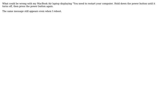 Apple: "Hold down power button until it turns off" - diagnose kernel panic? смотреть онлайн