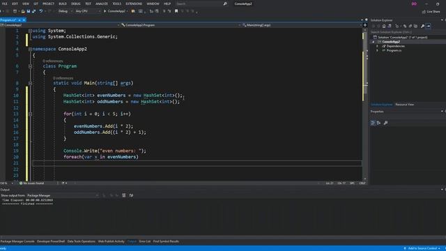 C# HashSet Explained | Visual Studio 2019 смотреть онлайн