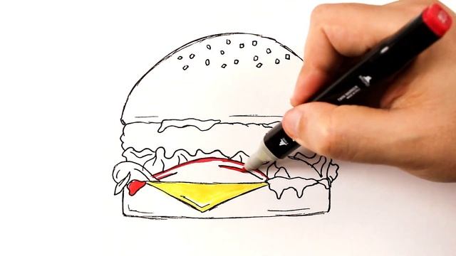 Как нарисовать Гамбургер шаг за шагом смотреть онлайн