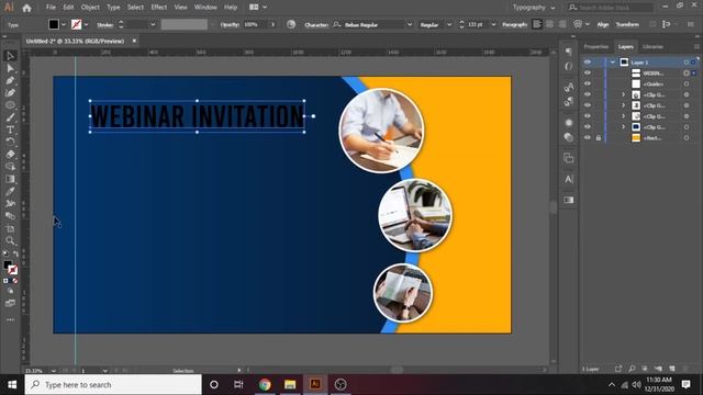 How to Make Online Webinar Banner Design in Adobe Illustrator 2020 | Webinar Invitation Template смотреть онлайн