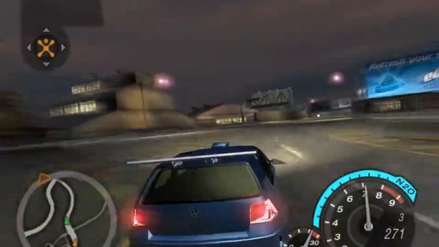 максимальная скорость 362 km/h Volkswagen Golf GTI Need for Speed Underground 2 смотреть онлайн