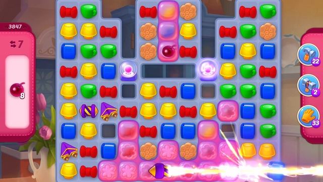 HomeScapes Level 3847 No Boosters (16 Moves)