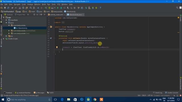 Setting up an OnClickListener on a Button - Android Studio - TechandCraft - Easiest Way смотреть онлайн