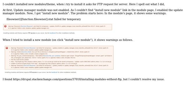 Drupal: Module/theme installation error смотреть онлайн