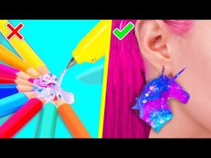 12 ЛАЙФХАКОВ для рисования и необычных поделок с Термоклеем чтобы удивить друзей в ШКОЛЕ! LIFE HACKS