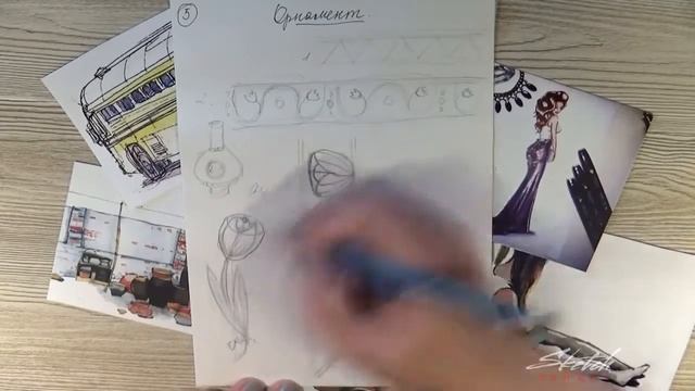 30 урок - Учимся рисовать стильные оригинальные орнаменты [Sketch School] смотреть онлайн