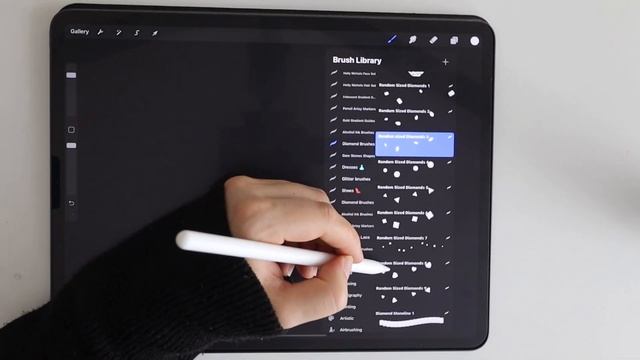 Procreate Diamond brushes demo смотреть онлайн