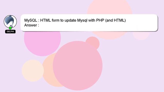 MySQL : HTML form to update Mysql with PHP (and HTML) смотреть онлайн