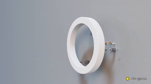 Накладное крепление светильника RING на вертикальную поверхность с эффектом контражур смотреть онлайн