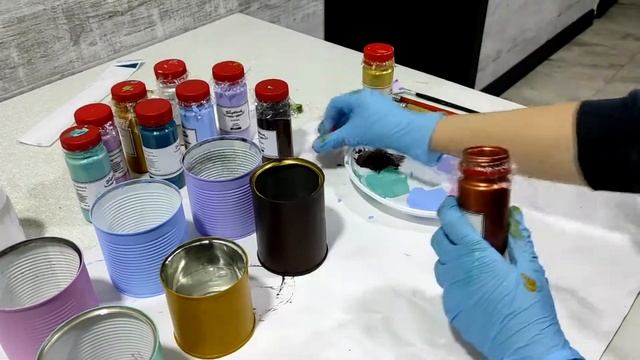 Кашпо из жестяных банок. Покраска и покрытие лаком смотреть онлайн