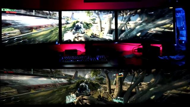 Crysis 3 Open Beta Multiplayer 7680x1440 Nvidia Surround ( eyefinity) Dual feed view смотреть онлайн