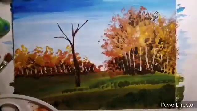 Мастер класс "Рисуем осенний пейзаж" смотреть онлайн