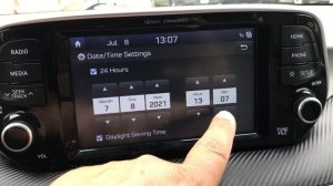 How to set the clock on a 2019 Hyundai Tucson.