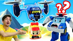 Робокар ПОЛИ и его друзья. Самолет Трансформер спасает Минни. Распаковка - Машинки игрушки для детей