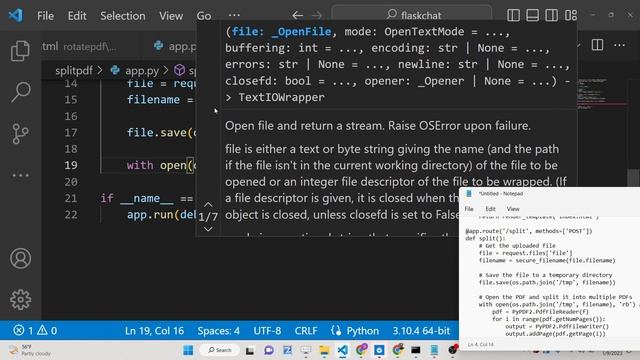 Python 3 Flask Project to Split PDF Document into Multiple Pages Using PyPDF2 Library in Browser смотреть онлайн