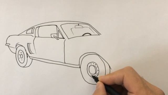 How to draw Ford Mustang Easy - Basic Car Drawing смотреть онлайн