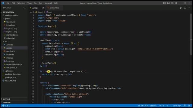 ReactJS Python Flask Pagination смотреть онлайн